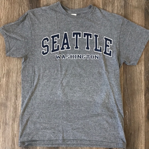 Vintage Tops - Vintage Seattle T Shirt Gray Short Sleeved Washington